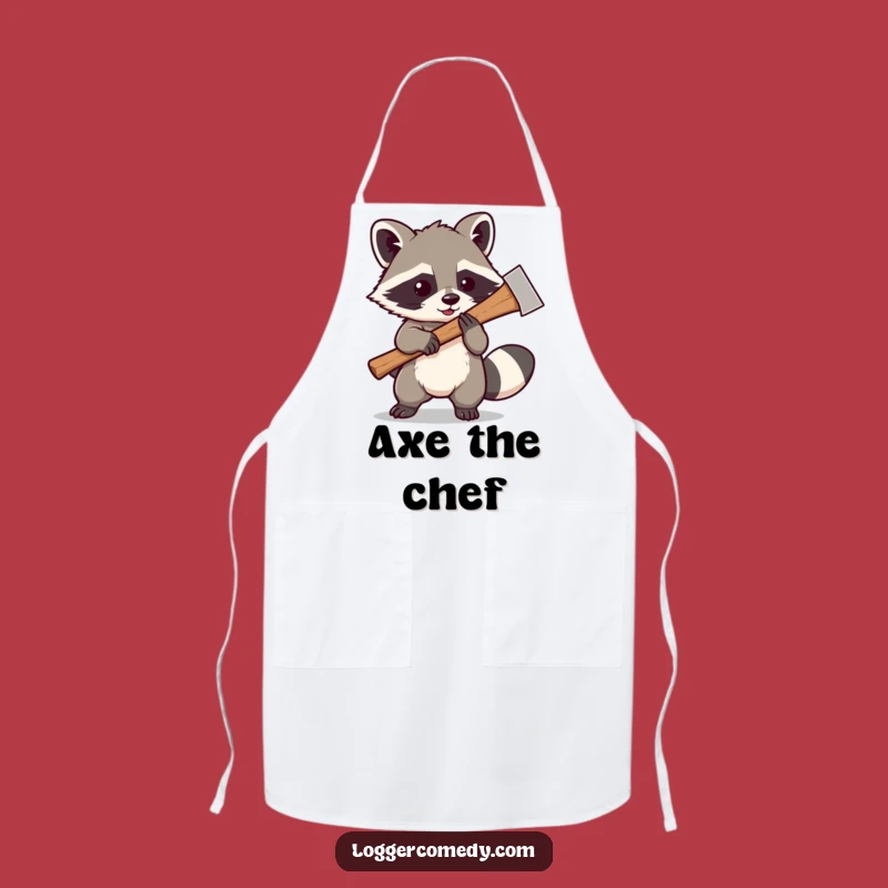 Funny Raccoon Axe Apron: Playful Chef Wear, Humorous Funny Gift!