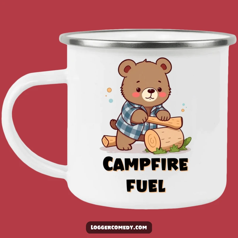 Funny Bear Flannel Camping Mug: Durable Lumberjack Cup, Humorous Funny Gift!