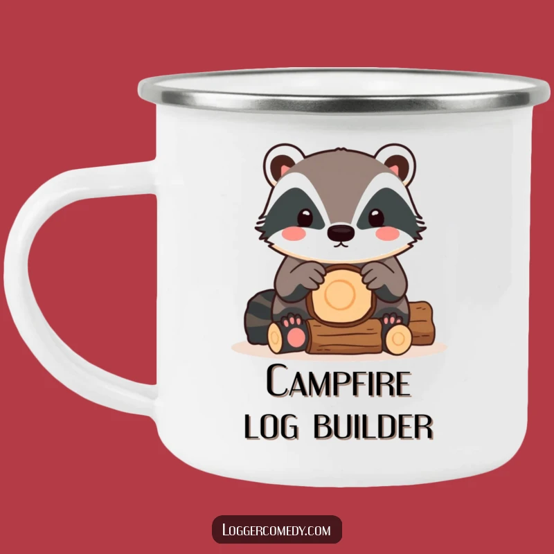 Durable Funny Kawaii Badger Camping Mug: Log Stacking Outdoor Gift