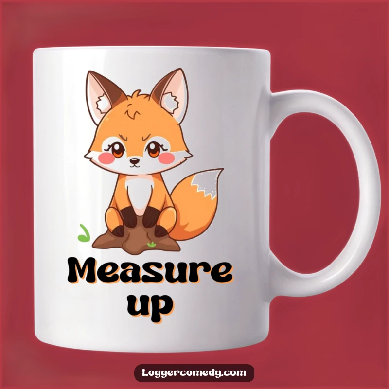 Funny Fox Measuring Mug: Determined Woodsman Design, Perfect Funny Gift!