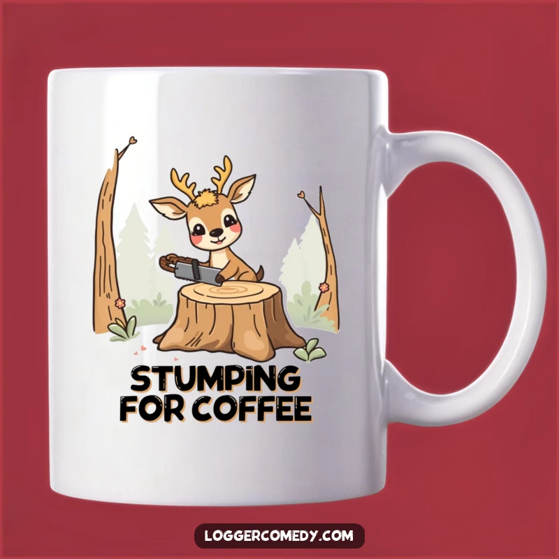 Funny Smiling Deer Saw Mug - Hilarious Gift for DIY Gardeners!