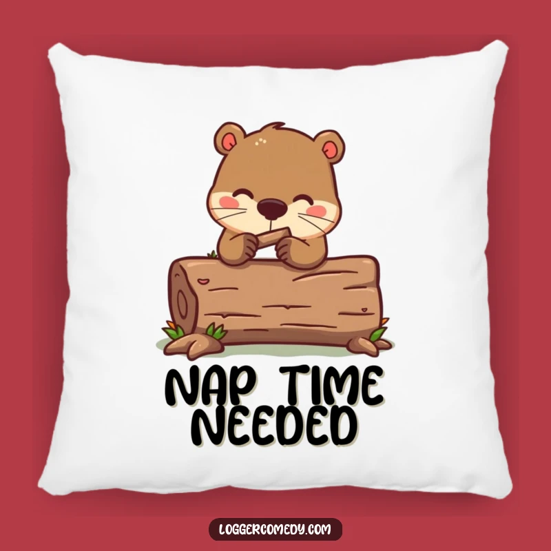 Funny Kawaii Beaver Log Pillow - Comfy Humor for Your Home!