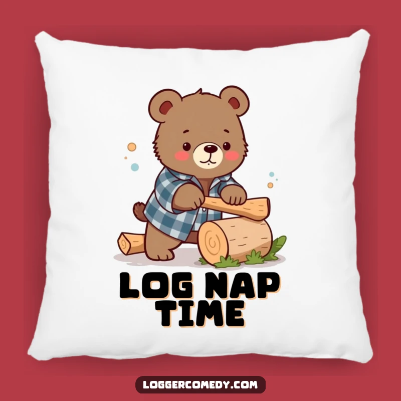 Funny Bear Flannel Pillow: Cozy Chopping Cushion, Humorous Funny Gift!