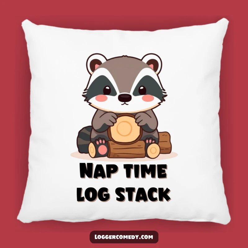 Soft Funny Kawaii Badger Pillow: Cute Log Stacking Comfort Gift