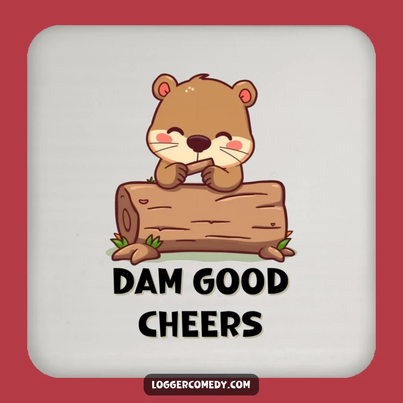 Funny Kawaii Beaver Log Coaster - Protect Surfaces with Humorous Charm!