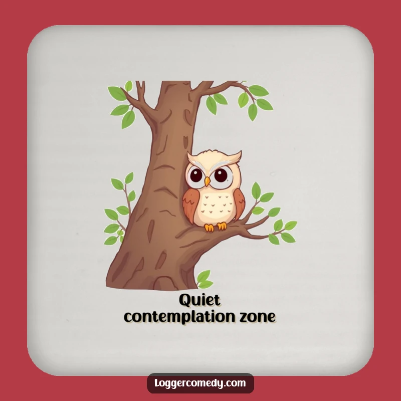 Funny Shy Owl Drink Coasters: Set of Cute Table Protectors, Hilarious Home Accent, Funny Gift