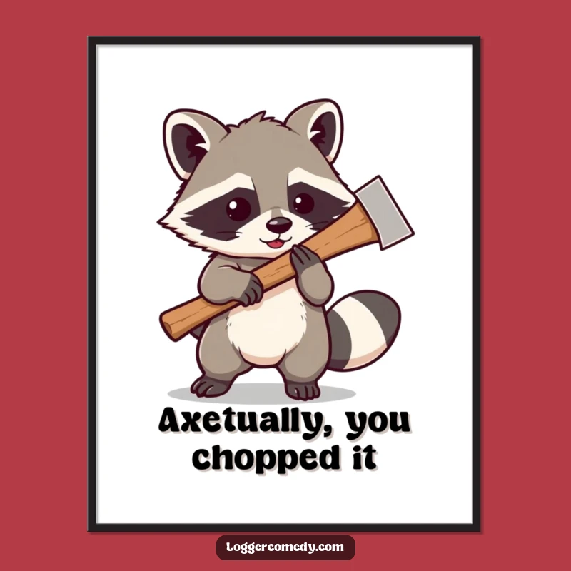 Free Printable Wall Art: Funny Raccoon Axe - Wild Decor Download!