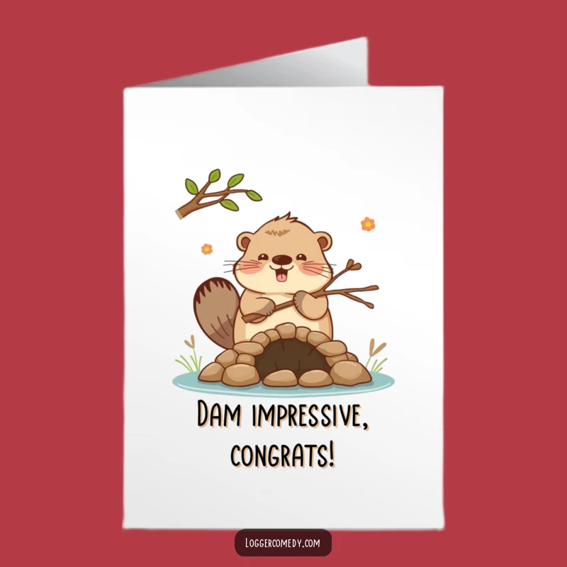 Free Printable Congrats Card: Funny Beaver Dam Builder - Achievement Download!