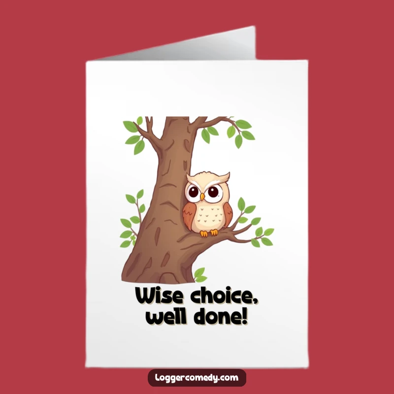Free Printable Owl Congrats Card: Shy Watcher Funny Downloadable Greeting for Any Occasion