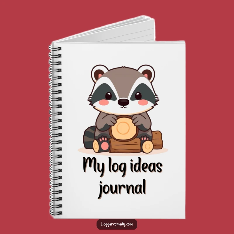 Funny Kawaii Badger Notebook: Cute Log Stacking Journal for Ideas